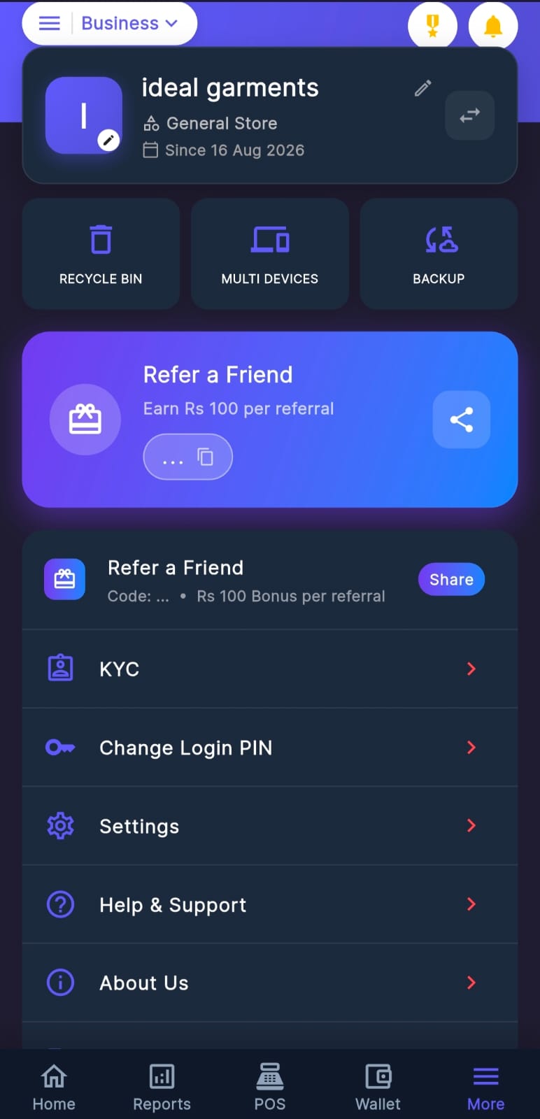 More Screen Screenshot