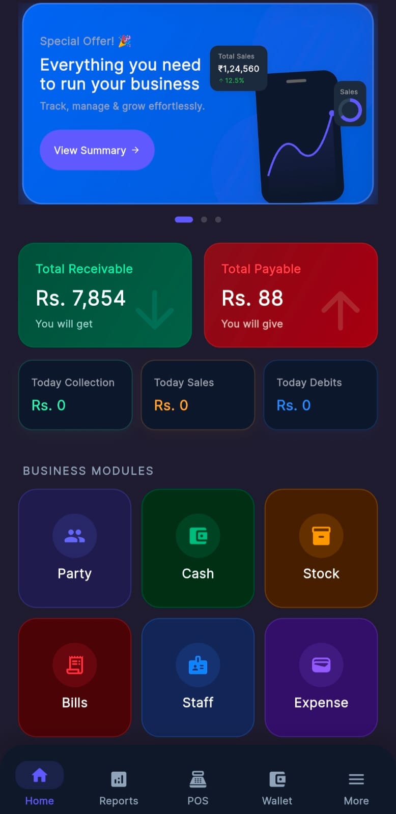 Active Khata Dashboard Screenshot
