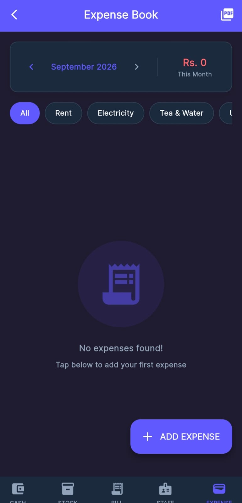 Expense Book Screenshot